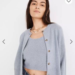 Madewell Clemente cropped cardigan with matching sleeves sweater